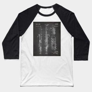 Bassoon Patent - Musician Classical Music Art - Black Chalkboard Baseball T-Shirt